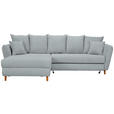 ECKSOFA in Cord Grau  162/284 cm  - Eichefarben/Grau, KONVENTIONELL, Holz/Textil (162/284cm) - Carryhome