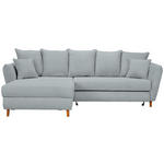 ECKSOFA Grau Cord  - Eichefarben/Grau, KONVENTIONELL, Holz/Textil (162/284cm) - Carryhome