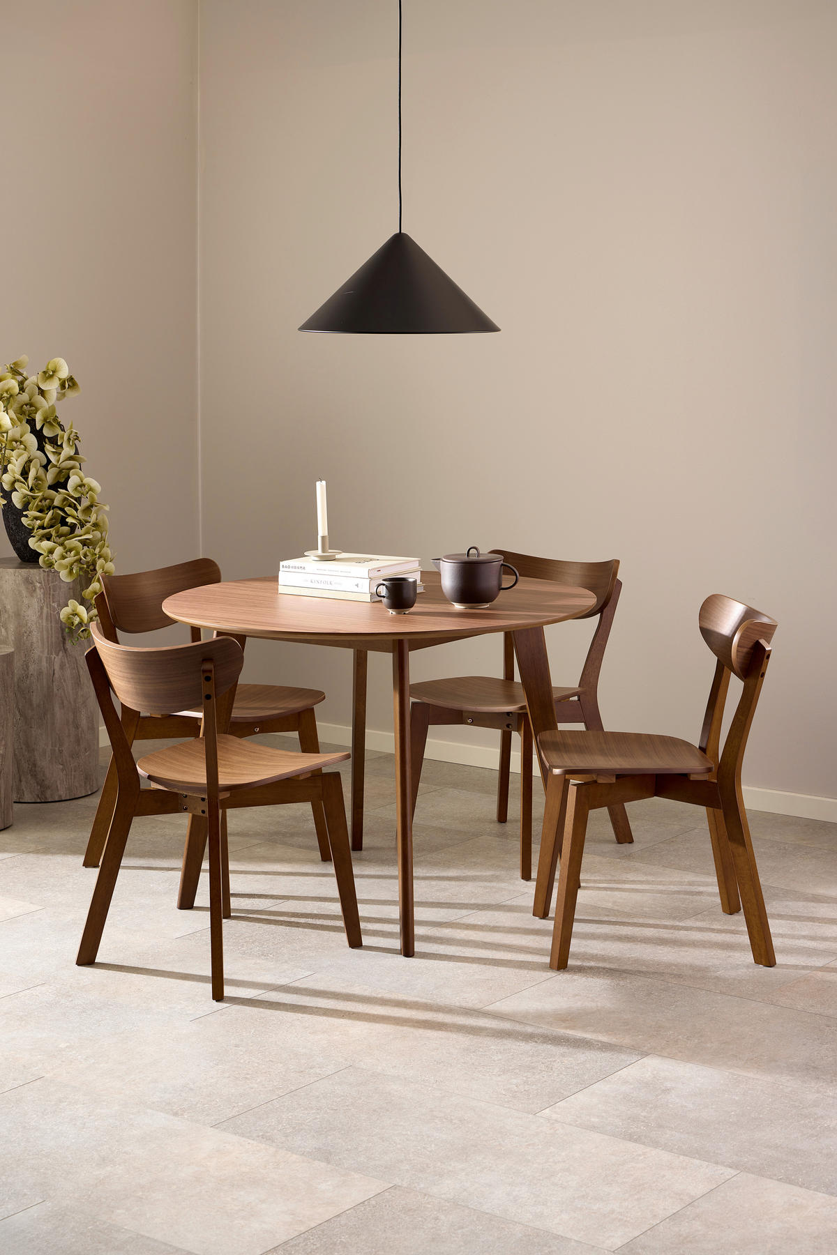 JEDÁLENSKÝ STÔL, orech, kaučukové drevo, farba vlašského orecha, 105/76 cm - farba vlašského orecha, Konventionell, drevo/kompozitné drevo (105/76cm) - MID.YOU