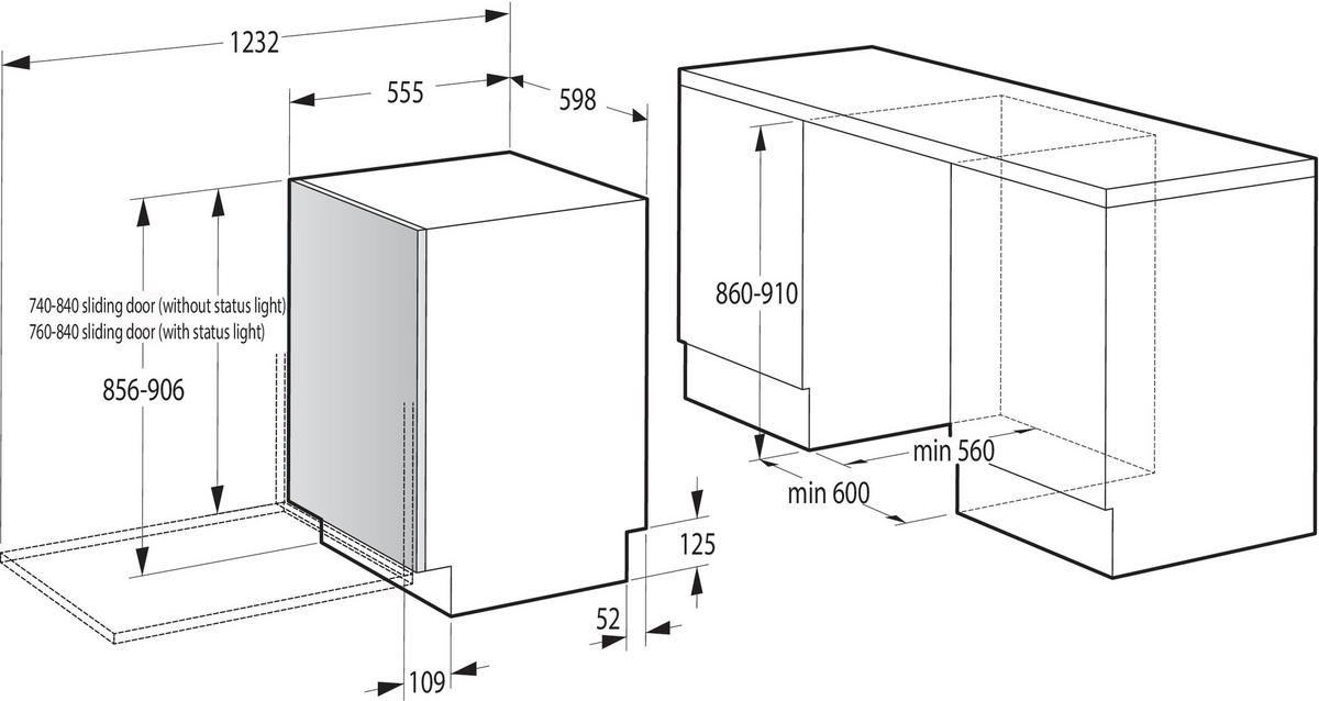 GESCHIRRSPÜLER 739737  - Schwarz, Trend, Kunststoff/Metall (59,8/85,6/55,5cm) - Gorenje