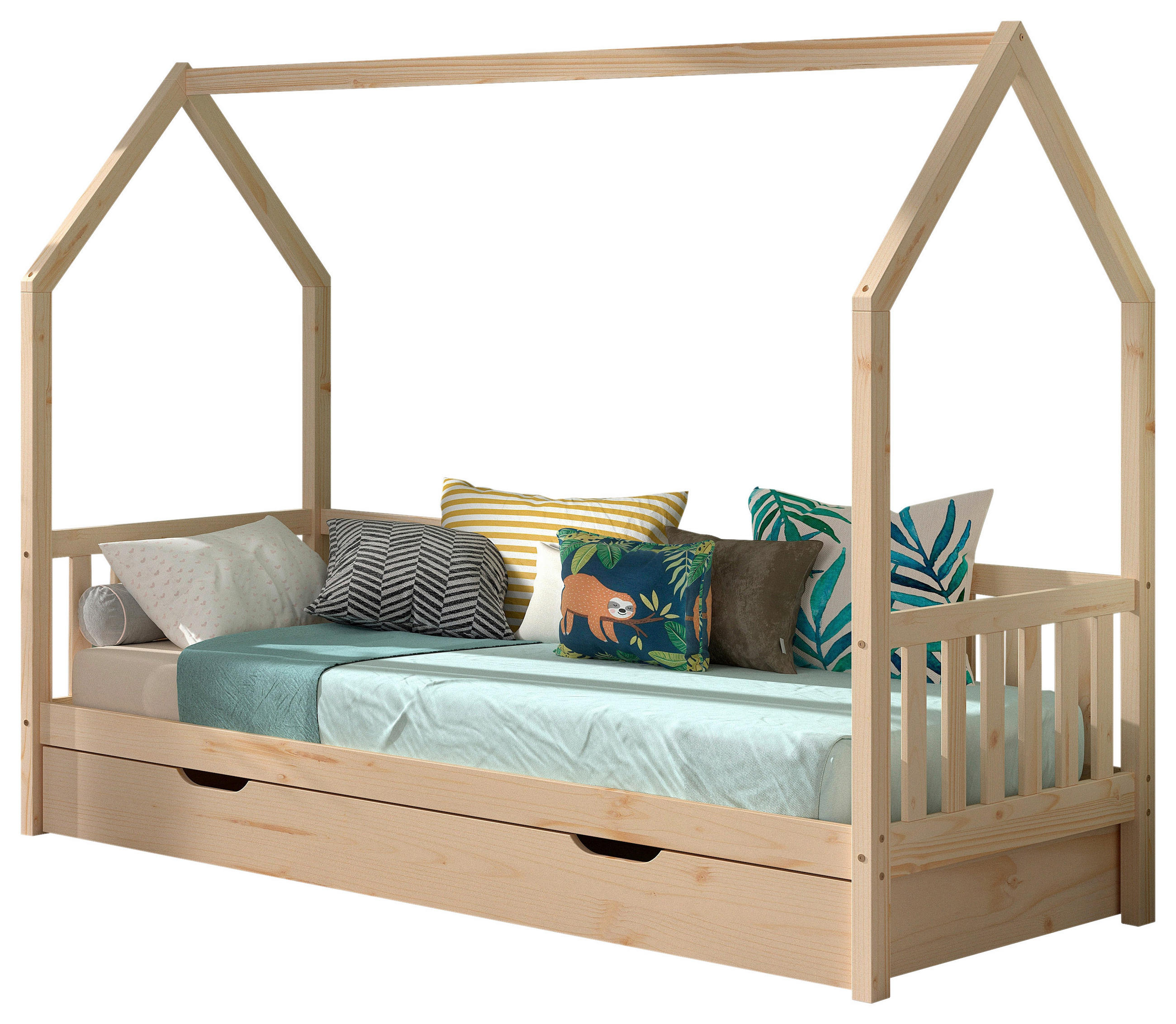 HAUSBETT Rollrost, Bettschublade 90/200 cm  in Kieferfarben  - Kieferfarben, Natur, Holz (90/200cm) - MID.YOU