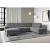 WOHNLANDSCHAFT in Flachgewebe Grau  - Schwarz/Grau, Modern, Textil/Metall (164/319/212cm) - Sit & More