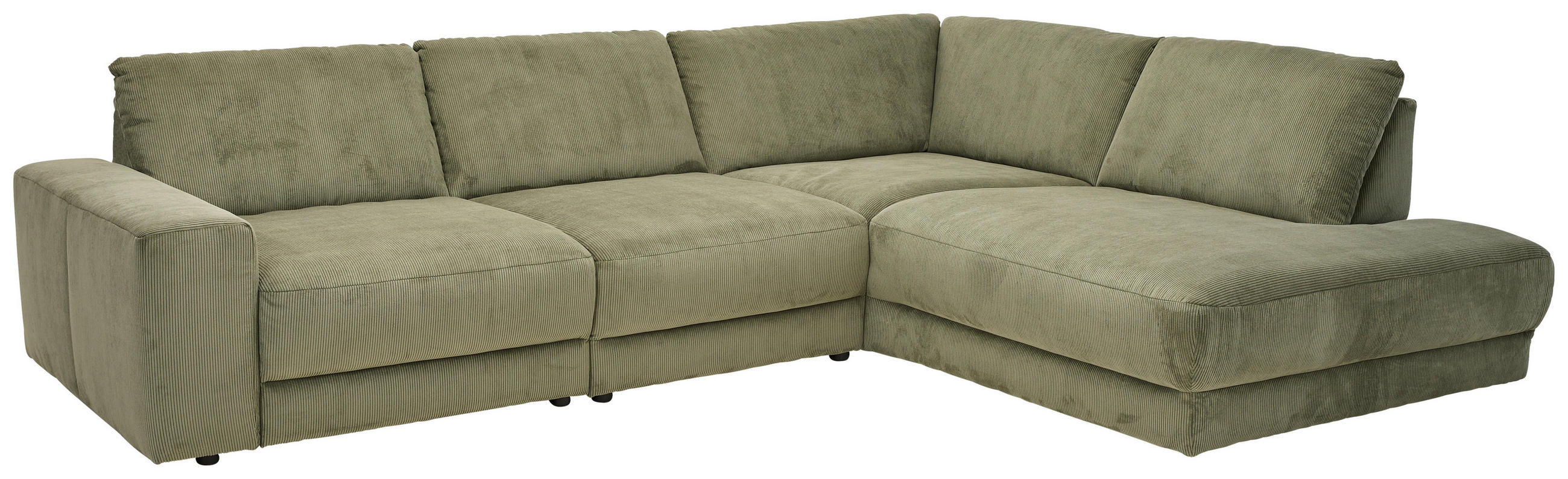 ECKSOFA Niels Andersson Waldgrün Feincord  - Waldgrün/Schwarz, Design, Kunststoff/Textil (316/242cm) - Niels Andersson