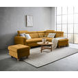 ECKSOFA in Samt Senfgelb  - Senfgelb, Design, Holz/Textil (261/206cm) - Venda