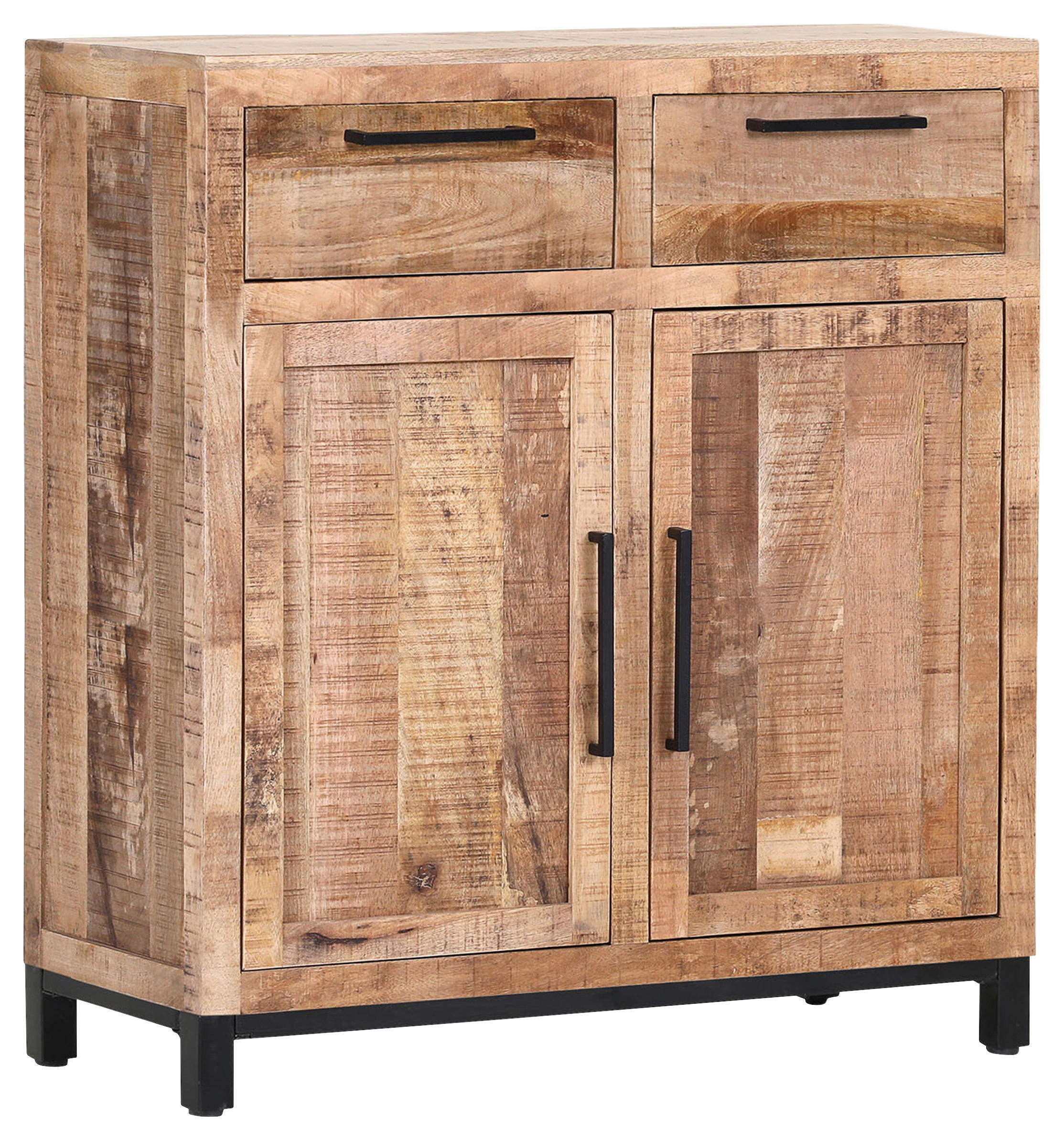 KOMMODE  in 90/85/40 cm  - Schwarz/Naturfarben, Design, Holz/Metall (90/85/40cm) - Landscape