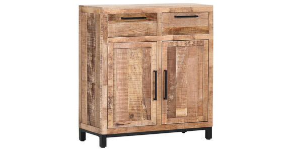 KOMMODE  in 90/85/40 cm  - Schwarz/Naturfarben, Design, Holz/Metall (90/85/40cm) - Landscape