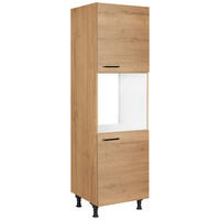 GERÄTEUMBAUSCHRANK 60/216,6/58 cm  Eichefarben  - Eichefarben/Schwarz, Modern, Holzwerkstoff/Metall (60/216,6/58cm) - Nobilia