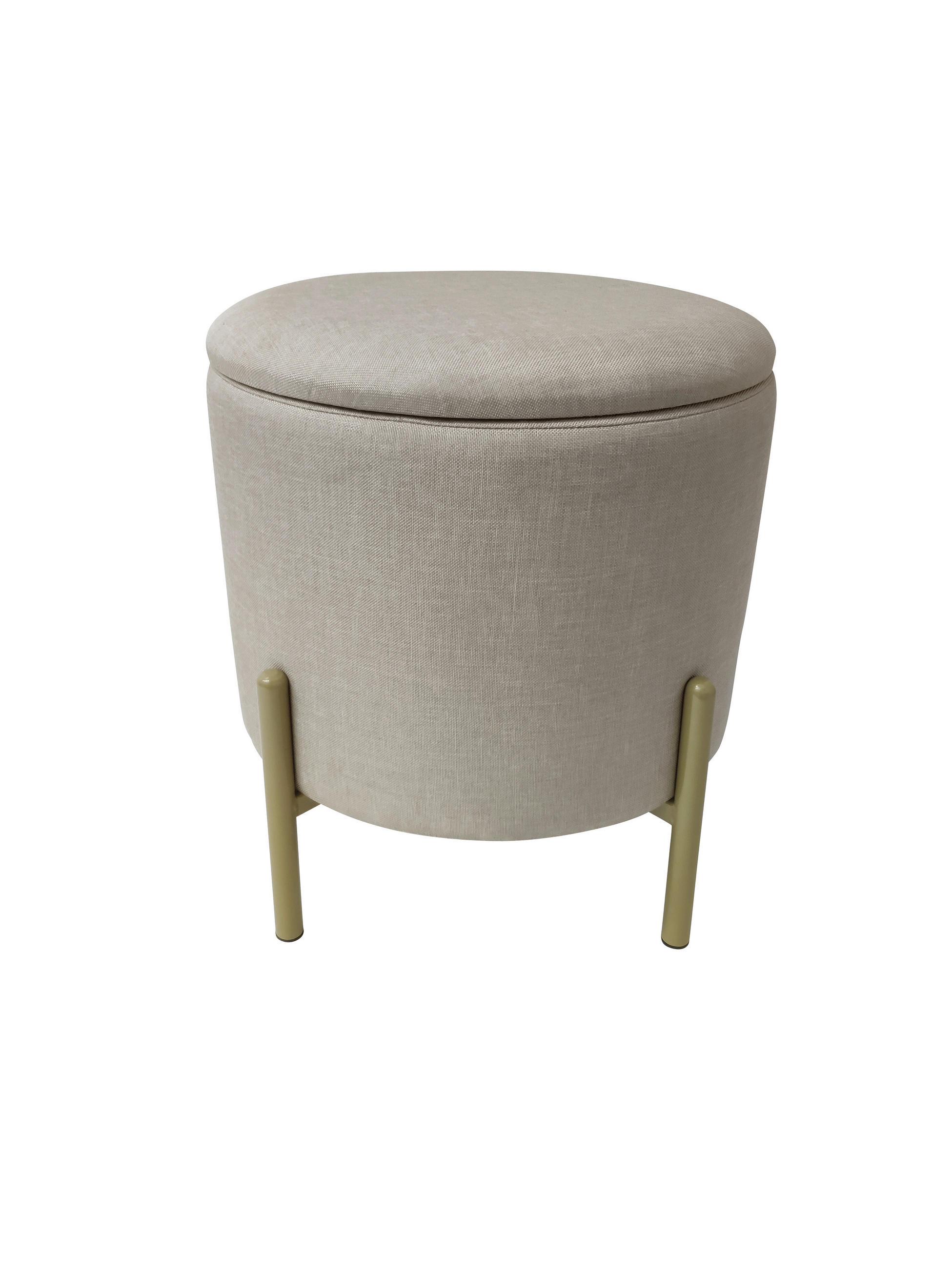 HOCKER in Textil Creme  - Goldfarben/Creme, Design, Textil/Metall (36/40/36cm) - Echtwerk