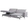 ECKSOFA inkl. Funktion Hellgrau Cord  - Hellgrau/Schwarz, KONVENTIONELL, Textil/Metall (178/290cm) - Cantus