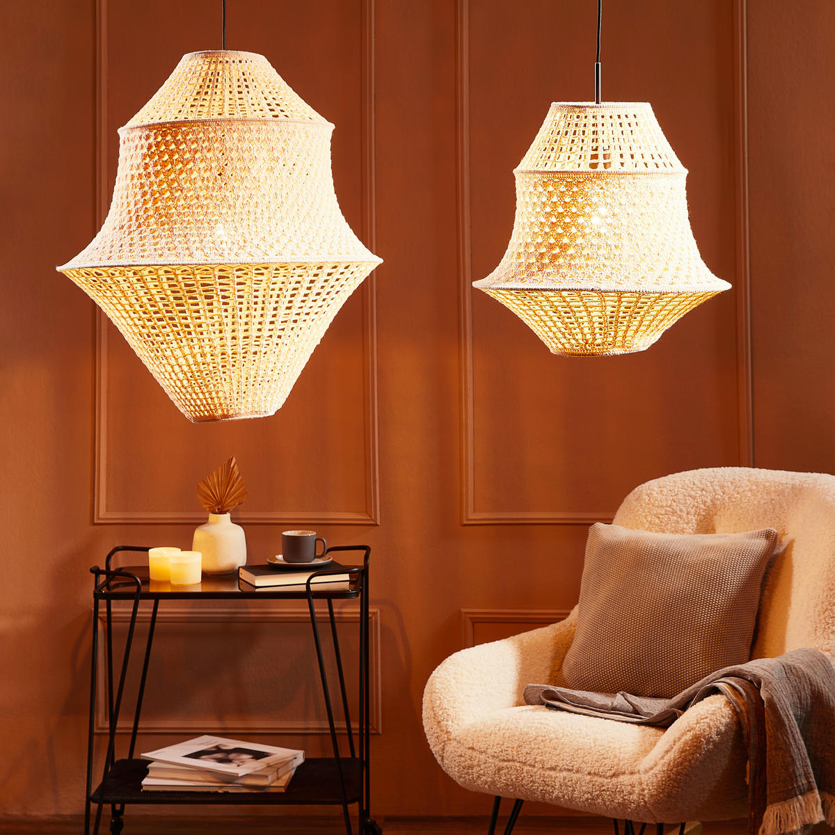 LEUCHTENSCHIRM 40/40 cm   - Naturfarben, Trend, Textil (40/40cm) - Light & Living