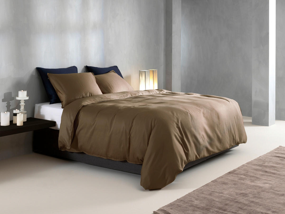 BETTWÄSCHE 2-teilig Satinado Makosatin 135/200 cm  - Taupe, Basics, Textil (135/200cm)