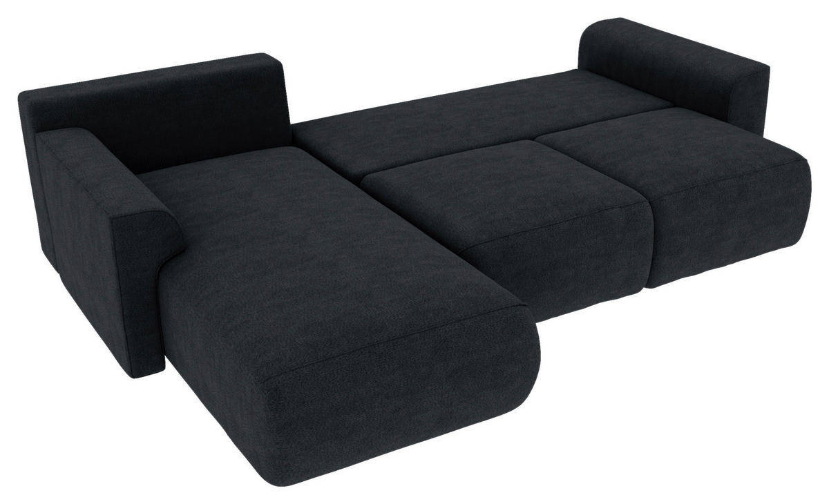 ECKSOFA in Lederlook Anthrazit  195/293 cm  - Chromfarben/Anthrazit, KONVENTIONELL, Kunststoff/Textil (195/293cm) - Carryhome