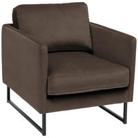 SESSEL Samt Braun    - Schwarz/Braun, Design, Textil/Metall (72/78/84cm) - Carryhome