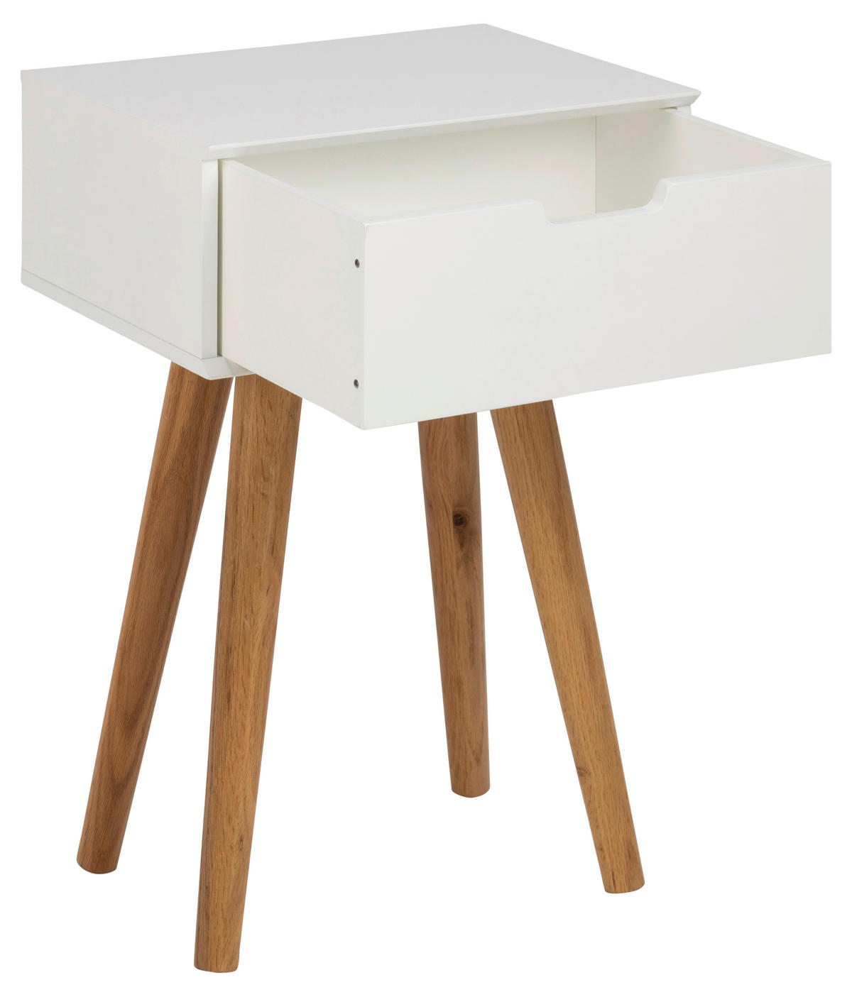 NOČNA OMARICA, bela, barve hrasta  - barve hrasta/bela, Design, leseni material/les (40/61,5/30cm) - MID.YOU