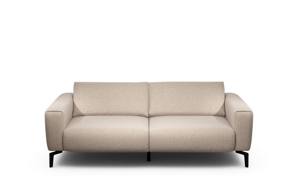 2,5-SITZER Chenille Sandfarben  - Sandfarben/Schwarz, Design, Textil/Metall (220/86/86-94cm) - SENSOO