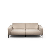 2,5-SITZER Chenille Sandfarben  - Sandfarben/Schwarz, Design, Textil/Metall (220/86/86-94cm) - SENSOO
