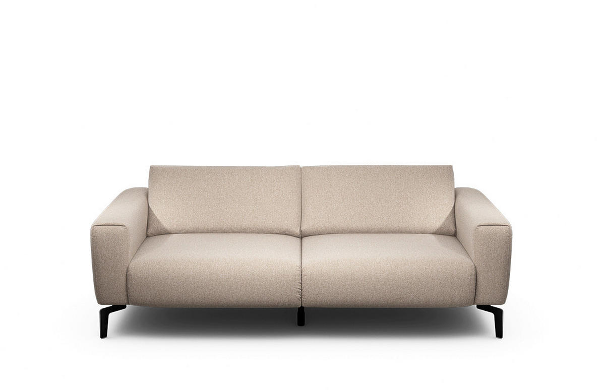 2,5-SITZER Chenille Sandfarben  - Sandfarben/Schwarz, Design, Textil/Metall (220/86/86-94cm) - SENSOO