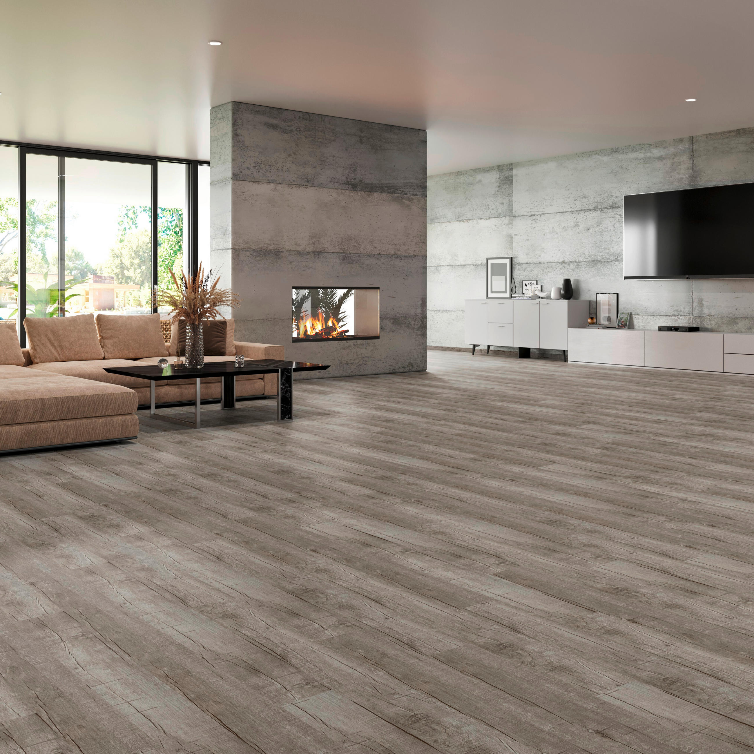 VINYLBODEN Favorito Eiche Stonewashed 100001201  per  m² - Design, Holz (120,5/21/1cm) - Tilo