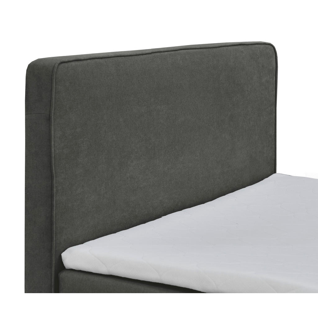 Thumbnail - Mid.you Boxbett, Anthrazit, Textil, Birke, Hartholz, H3, Höhe ca. 17 cm, 120x200 cm, Bettkasten, Lattenrost, gepolsterte...