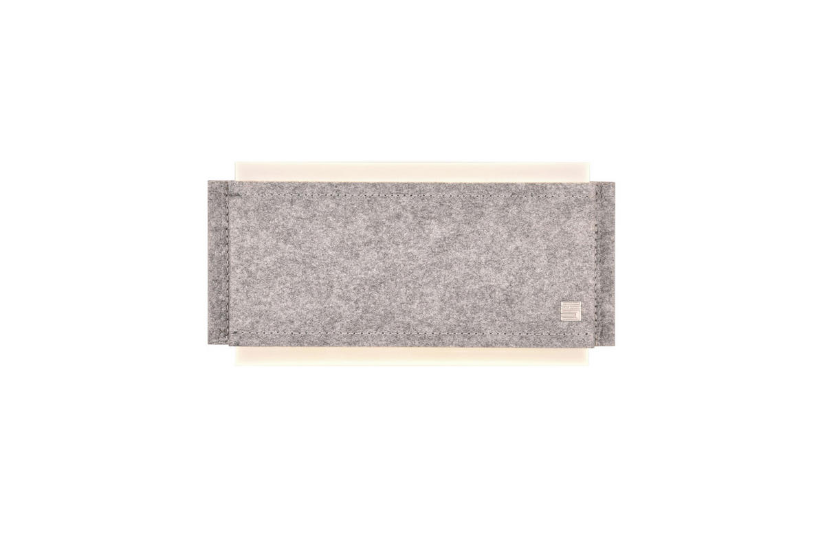 LED-WANDLEUCHTE   - Grau/Nickelfarben, KONVENTIONELL, Textil/Metall (15/30/8cm) - Cinque