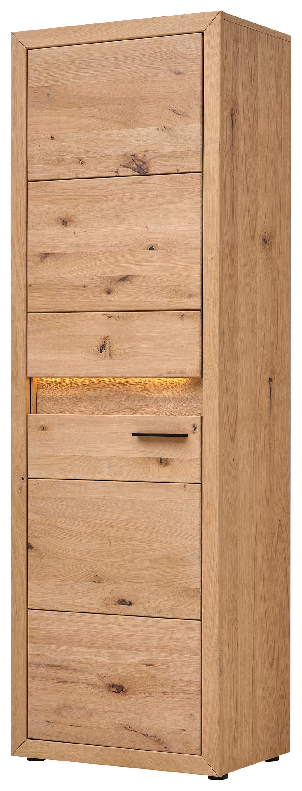 GARDEROBENSCHRANK  in 63,8/199/40 cm  - Eichefarben/Schwarz, KONVENTIONELL, Holz/Metall (63,8/199/40cm) - Linea Natura