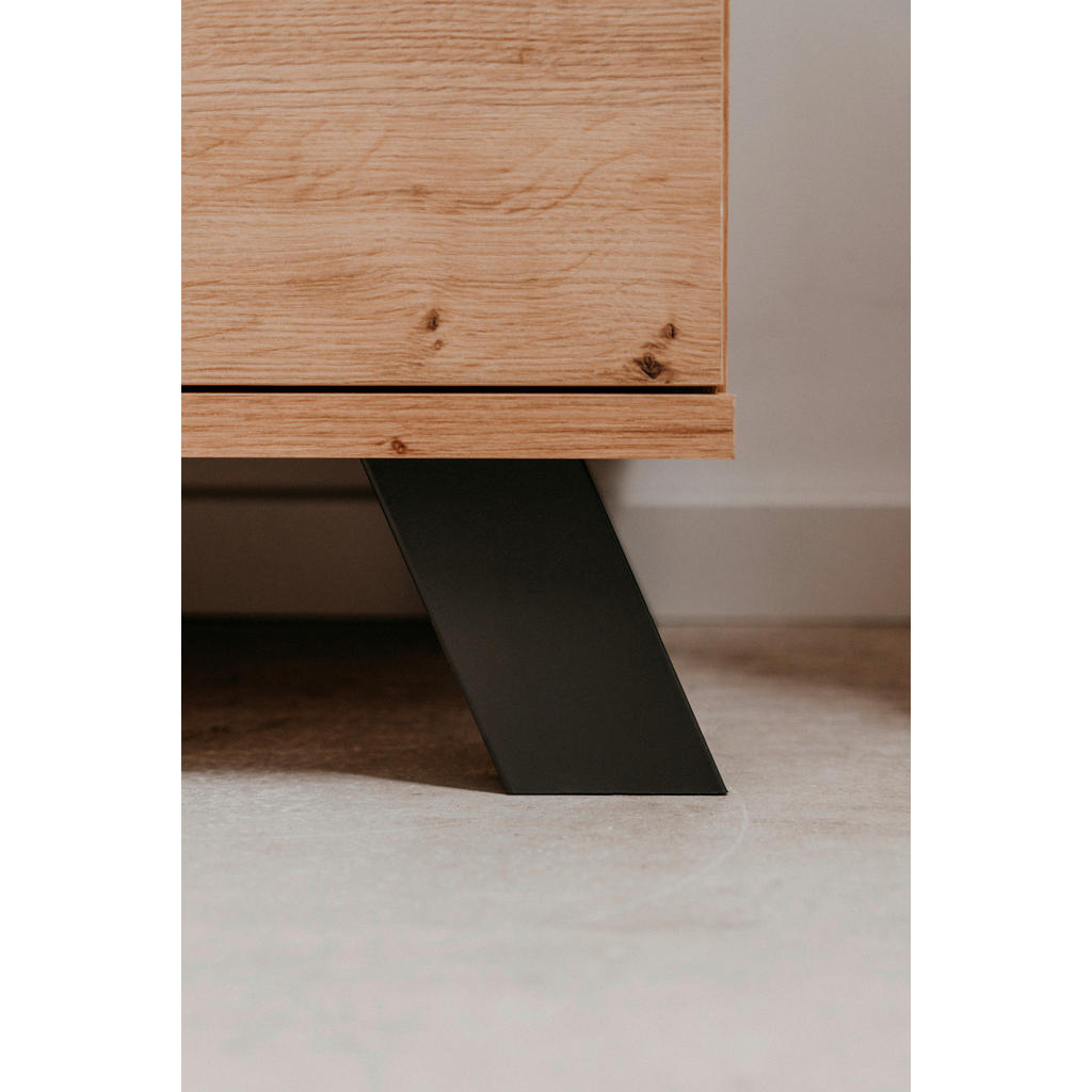 Thumbnail - Mid.you Highboard, Anthrazit, Eiche Artisan, Metall, 4 Fächer, 1 Schubladen, 80x156x40 cm, stehend, Wohnzimmer, Kommoden...