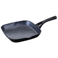 GRILLPFANNE Hamburg Keramikbeschichtung 28 cm  - Schwarz/Grün, Basics, Metall (28cm) - Chefkoch+Fackelmann