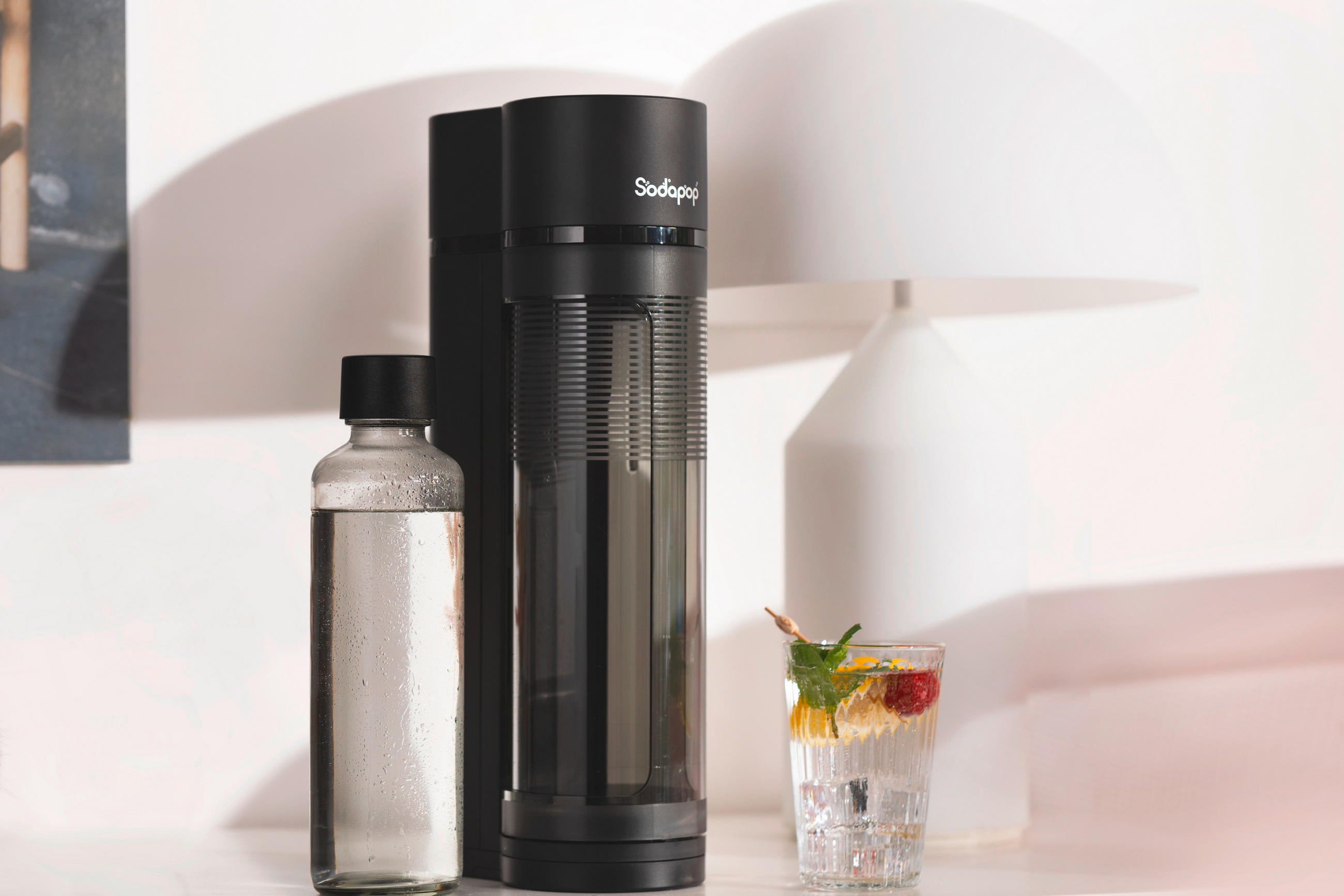 WASSERSPRUDLER Logan  - Schwarz, Basics, Glas/Kunststoff (11.2/42.6/18.8cm) - Sodapop