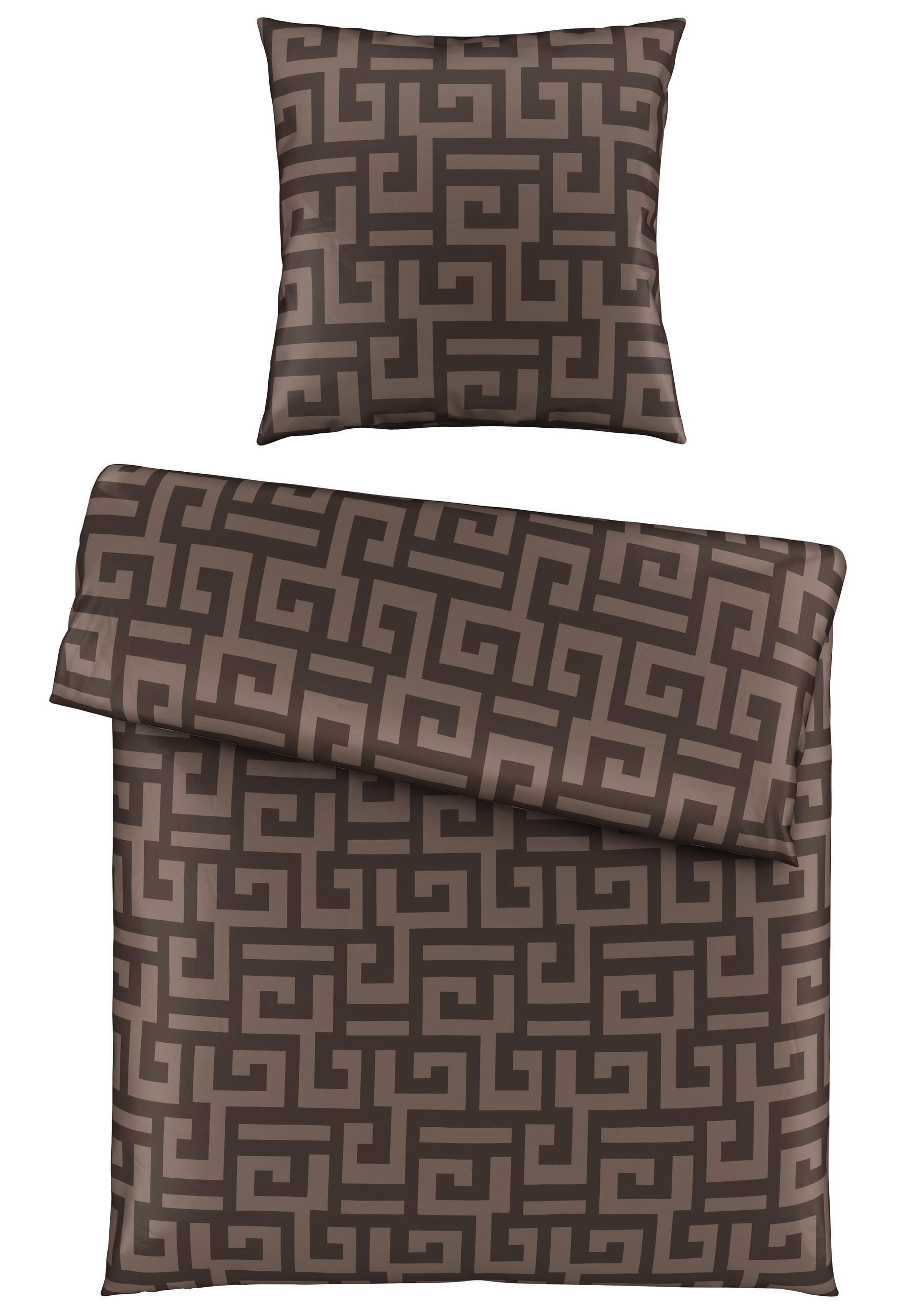 WENDEBETTWÄSCHE Mila Satin - Braun, Basics, Textil (135/200cm) - Bio:Vio
