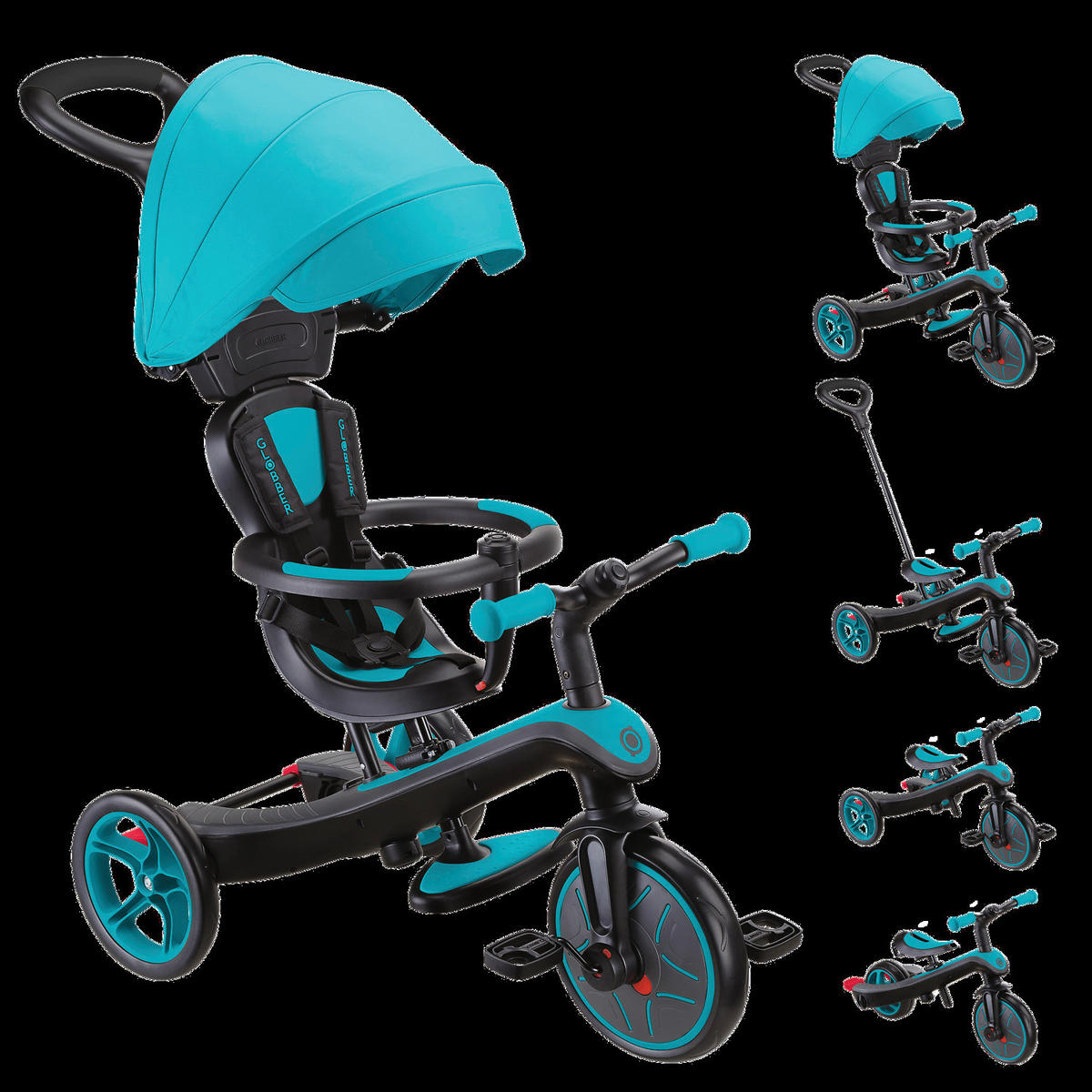 DREIRAD EXPLORER TRIKE 4in1  - Türkis, Basics, Kunststoff (95/47/97,5cm) - GLOBBER