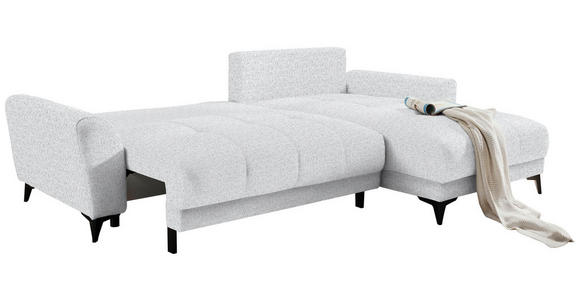 ECKSOFA  in Webstoff Hellgrau  - Hellgrau/Schwarz, MODERN, Kunststoff/Textil (281/189cm) - Carryhome