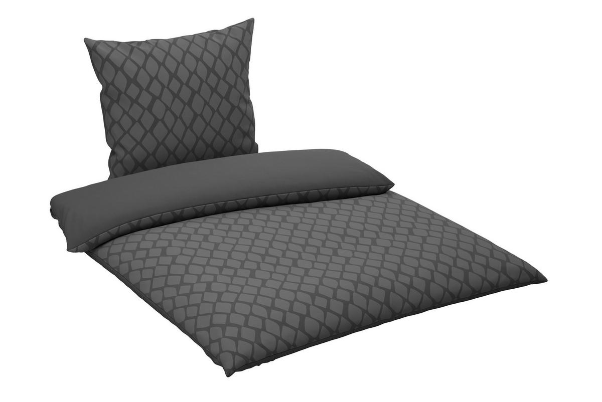 WENDEBETTWÄSCHE SNAKO Satin 200/200 cm  - Anthrazit/Silberfarben, Design, Textil (200/200cm) - Dieter Knoll