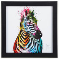 KUNSTDRUCK Patrice Murciano Tiere Zebra Pop  - Multicolor/Schwarz, Basics, Papier/Holzwerkstoff (36/36cm)
