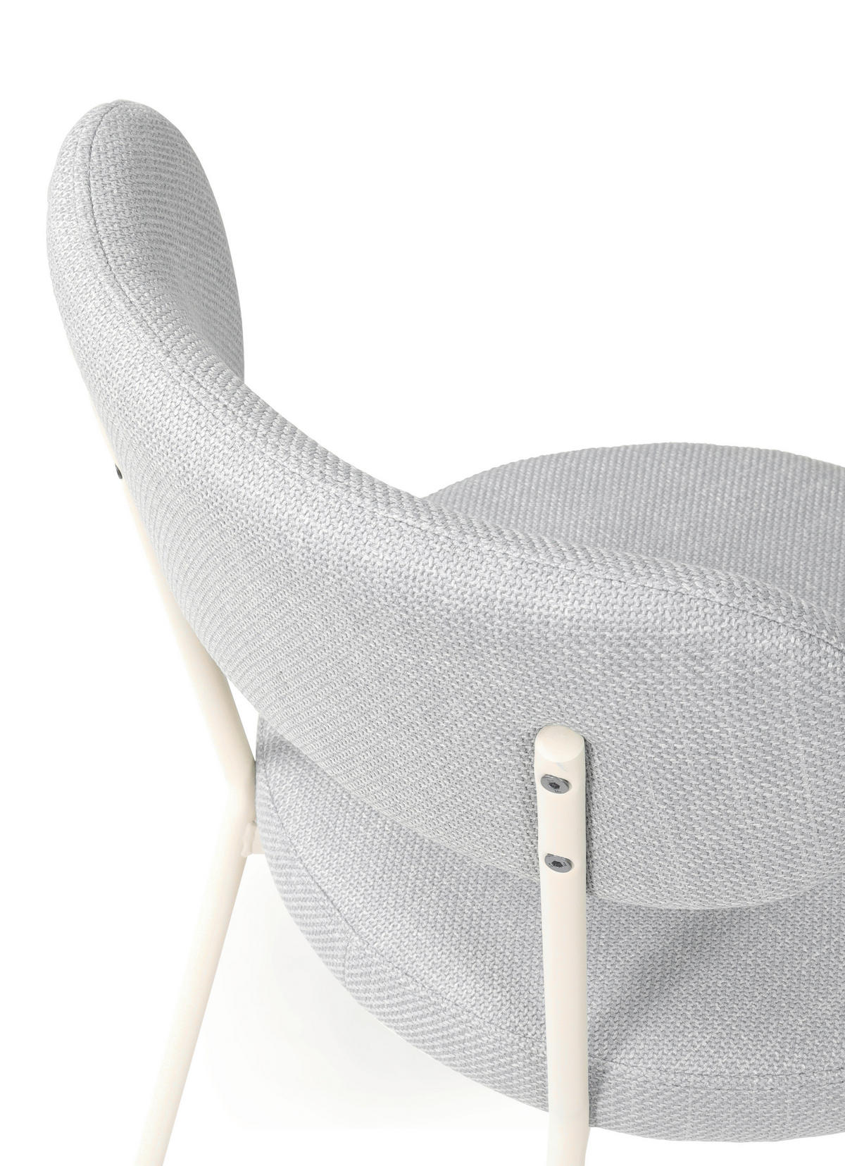 STUHL Webstoff Silberfarben, Weiß  - Silberfarben/Weiß, Basics, Textil/Metall (50/81,5/59cm) - Tom Tailor