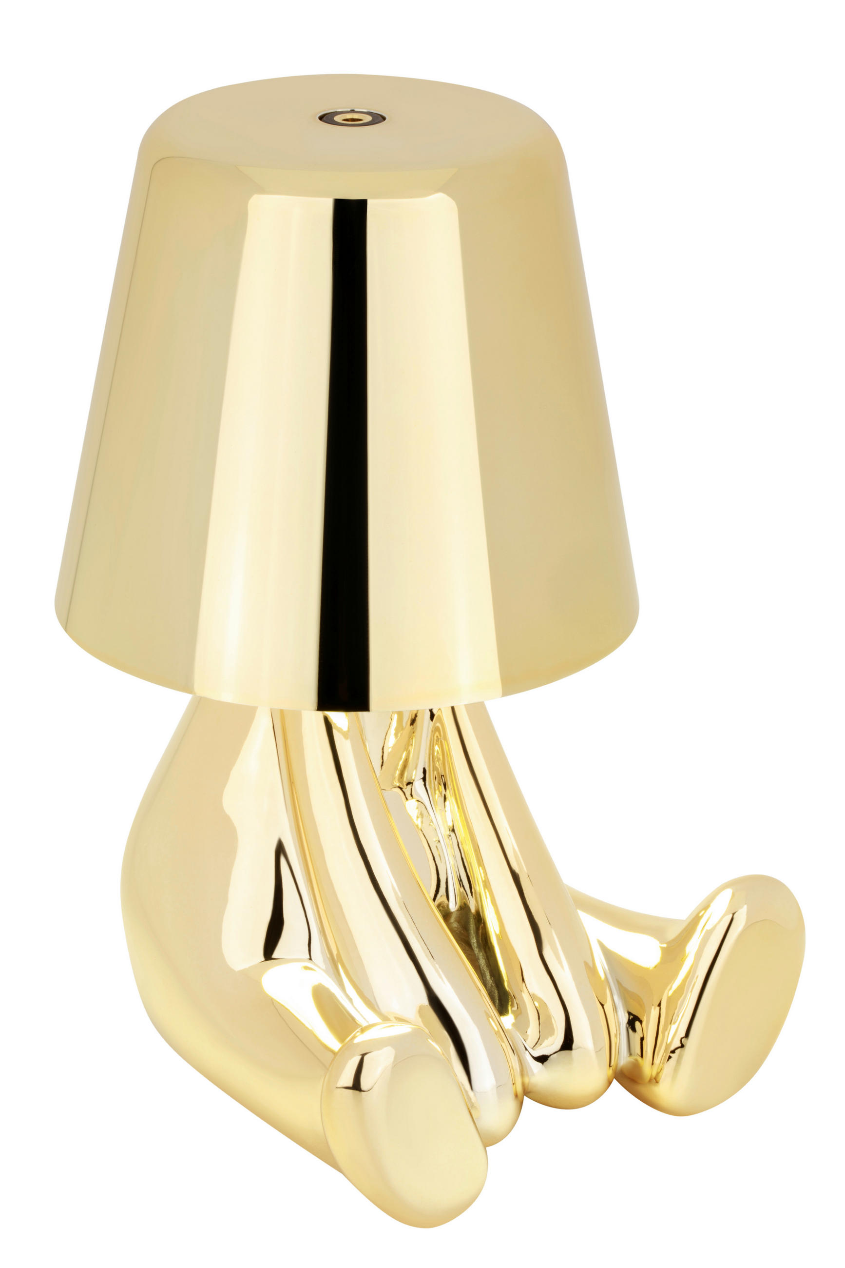 AKKU-TISCHLEUCHTE - Goldfarben, Trend, Kunststoff/Metall (9,5/11/15,5cm) - Novel