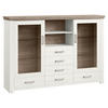 HIGHBOARD  in 184,1/126,6/44,2 cm  - Eichefarben/Weiß, Design, Glas/Holzwerkstoff (184,1/126,6/44,2cm) - SetOne by Musterring