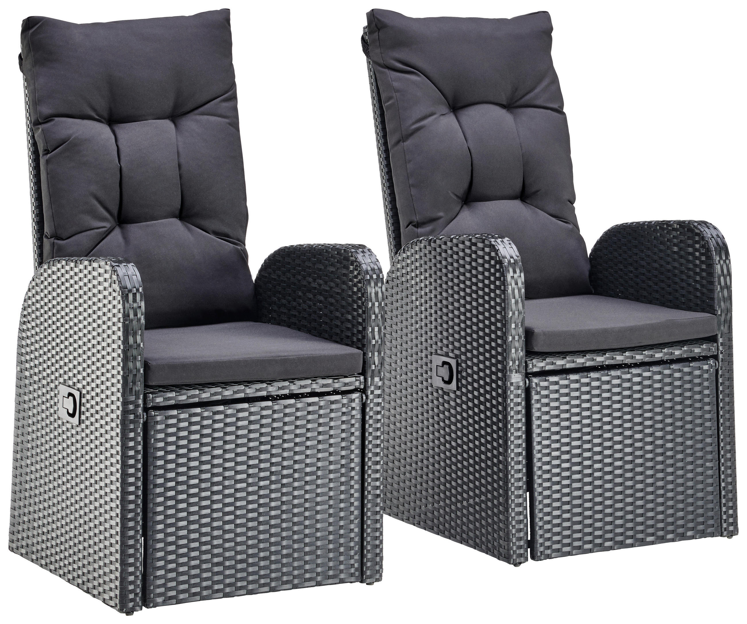 LOUNGESESSEL in Metall, Kunststoff Schwarz  - Schwarz, MODERN, Kunststoff/Textil (57/105/73cm) - Luca Bessoni