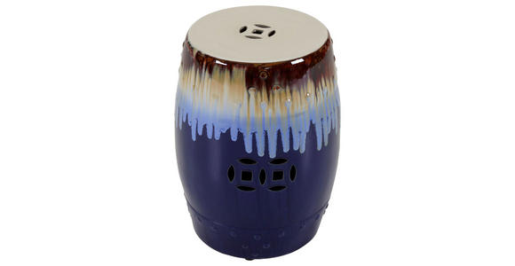 BEISTELLTISCH 33/33/45 cm Blau, Braun  - Blau/Braun, Design, Keramik (33/33/45cm) - Landscape