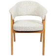 ARMLEHNSTUHL   Bouclé  Sandfarben  - Sandfarben/Eichefarben, KONVENTIONELL, Holz/Textil (63,5/82/58cm) - Linea Natura