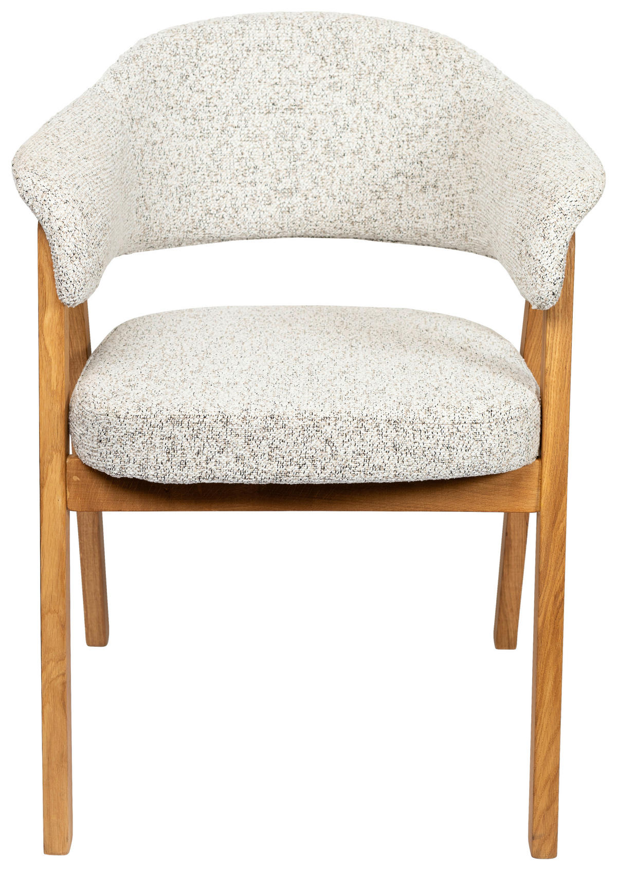ARMLEHNSTUHL   Bouclé  Sandfarben  - Sandfarben/Eichefarben, KONVENTIONELL, Holz/Textil (63,5/82/58cm) - Linea Natura