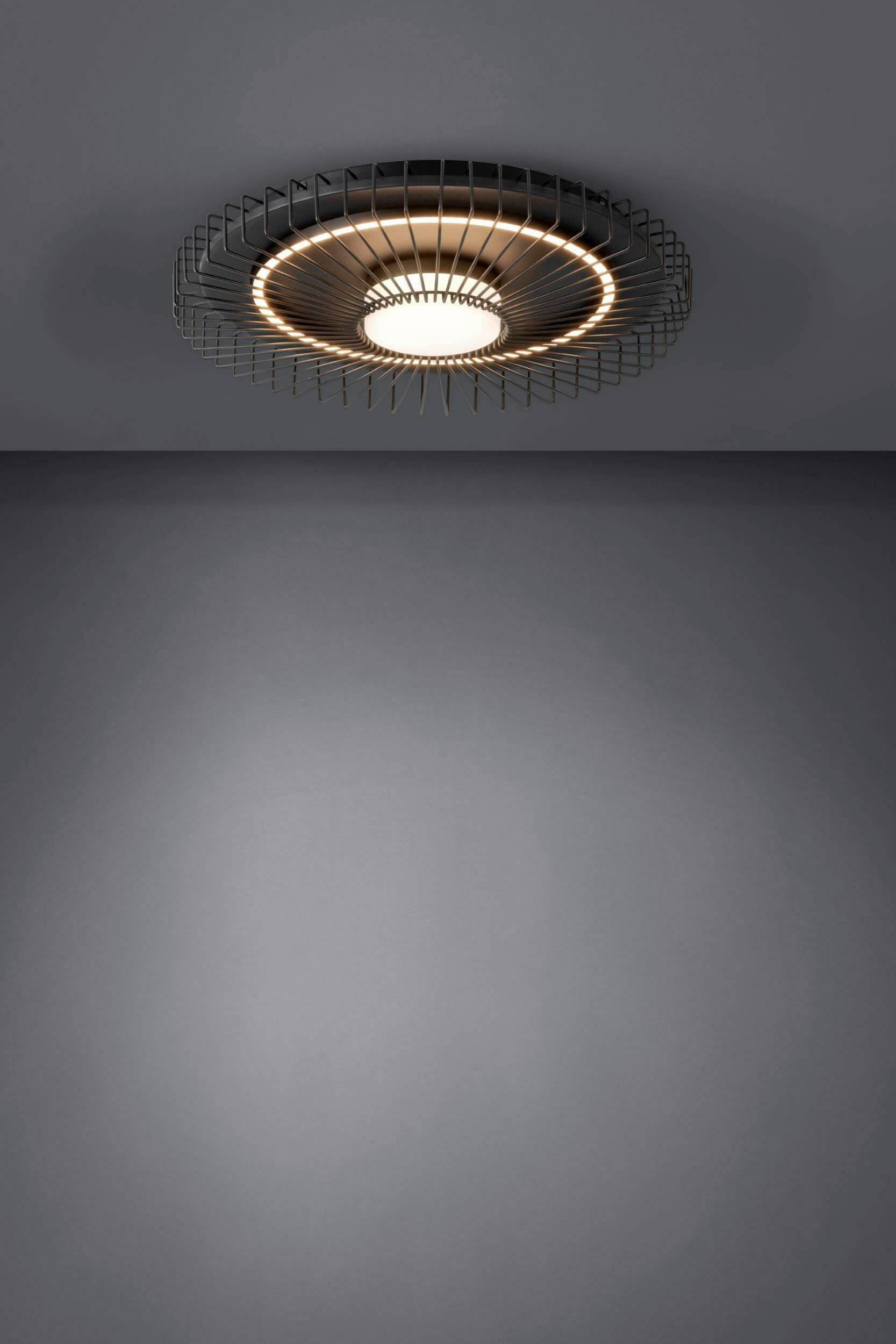 DECKENLEUCHTE Badaleos 57/10 cm   - Klar/Schwarz, Design, Kunststoff/Metall (57/10cm) - Eglo