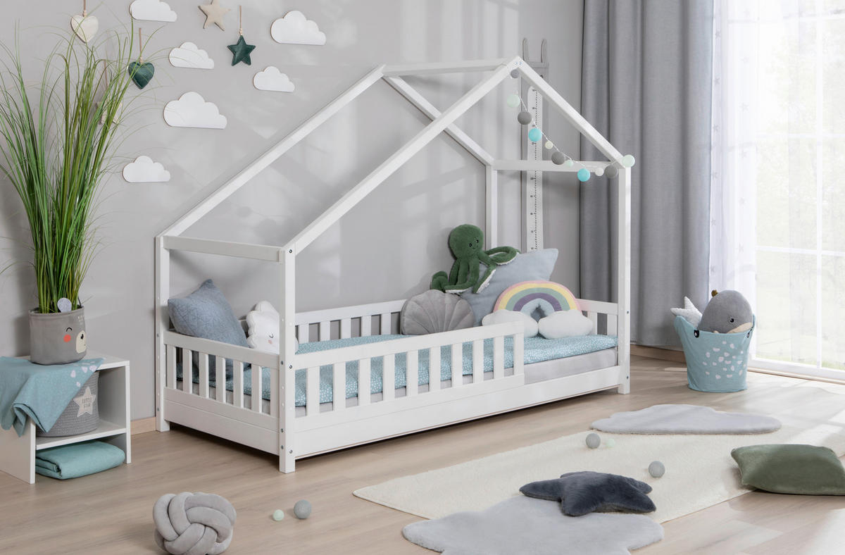 HAUSBETT 100/200 cm Weiss  - Weiss, Modern, Holz (100/200cm) - MID.YOU