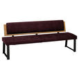 SITZBANK 200/85/60 cm in Weinrot - Weinrot/Schwarz, MODERN, Holz/Textil (200/85/60cm) - Venda
