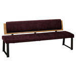 SITZBANK 200/85/60 cm  in Weinrot  - Weinrot/Schwarz, MODERN, Holz/Textil (200/85/60cm) - Venda