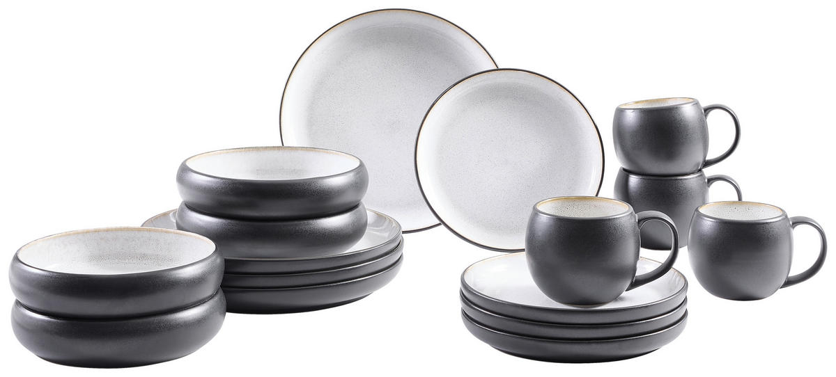 KOMPLETT SERVIS Faro Sand 16 delar  - sandfärgad, Design, keramik - Novel