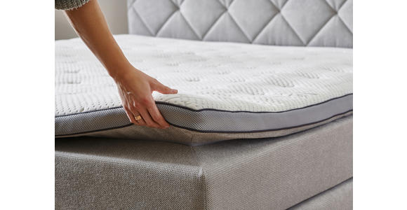 BOXSPRINGBETT 140/200 cm in Silberfarben - Silberfarben/Schwarz, KONVENTIONELL, Textil/Metall (140/200cm) - Carryhome