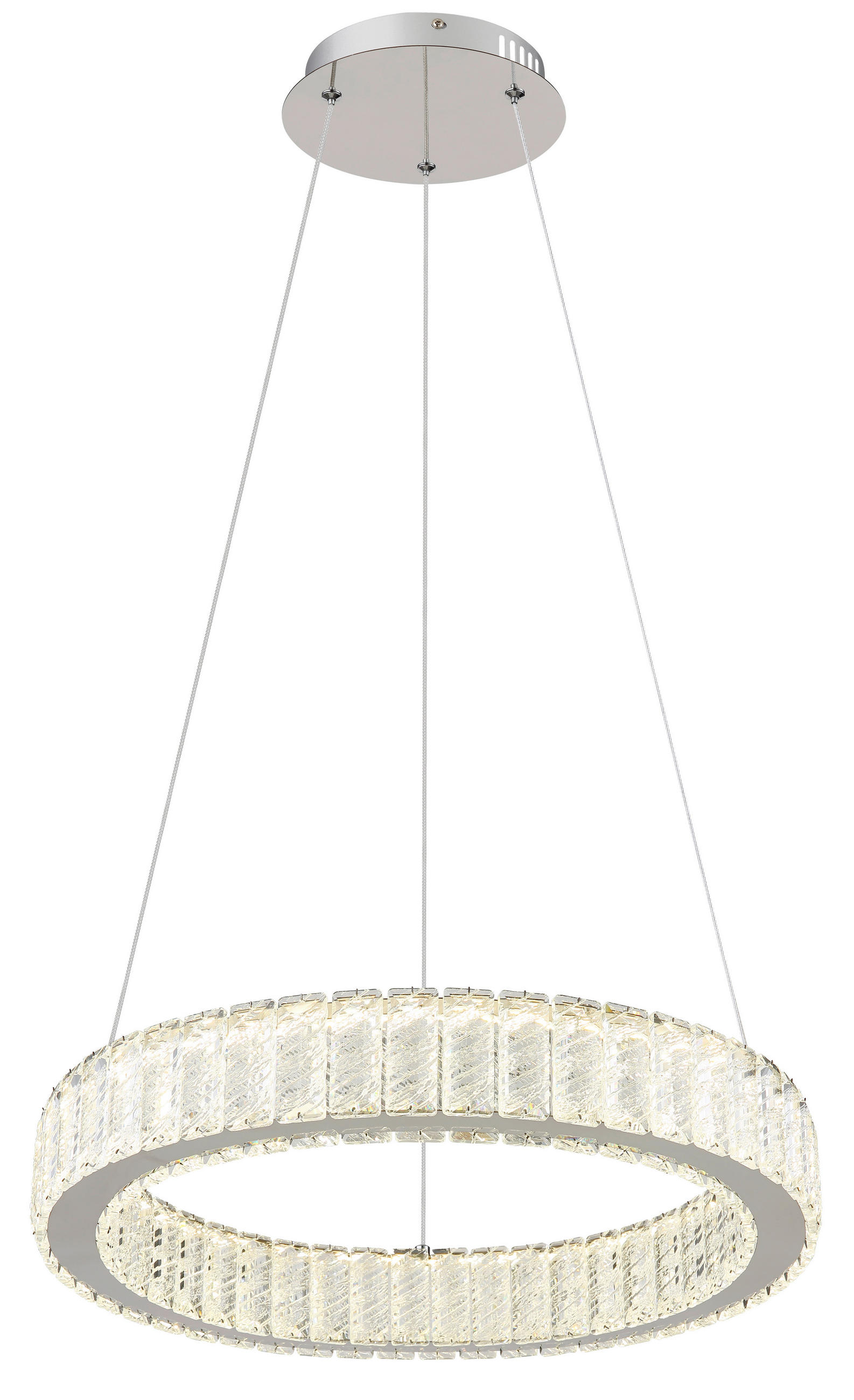 LAMPĂ SUSPENDATĂ CU LED 50/120 cm  - străveziu/culoare crom, Design, plastic/metal (50/120cm) - Globo