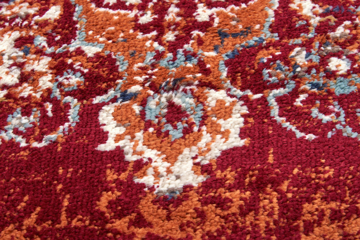 FLACHWEBETEPPICH 140/200 cm Luxor Multicolor, Rot  - Rot/Multicolor, Design, Kunststoff/Textil (140/200cm)