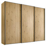 SCHWEBETÜRENSCHRANK  in Eiche Artisan  - Graphitfarben/Eiche Artisan, Design, Holzwerkstoff/Metall (298/222/68cm) - Moderano