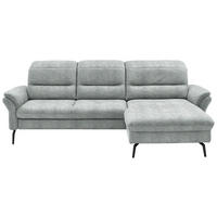 ECKSOFA in Flachgewebe Zinkfarben  260/181 cm  - Zinkfarben/Schwarz, KONVENTIONELL, Textil/Metall (260/181cm) - Beldomo Speed